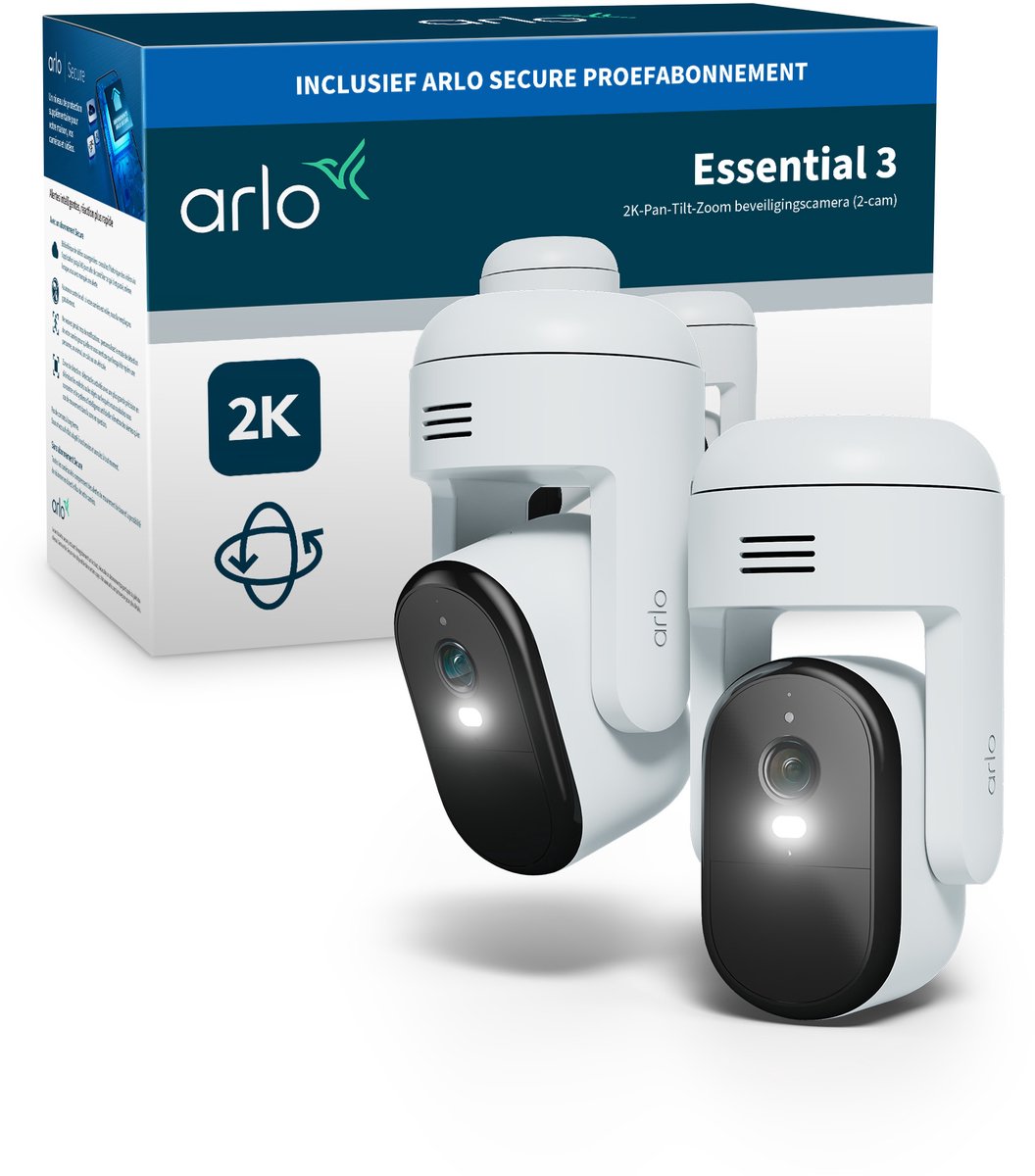Arlo Essential3 2K PTZ security camera for outdoor use - 2 IP cameras