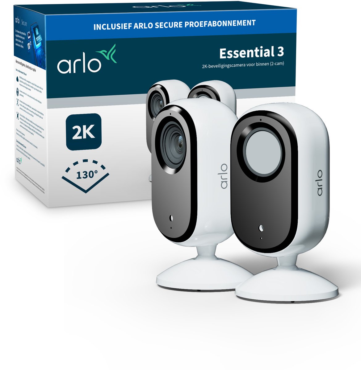 Arlo Essential3 2K Indoor Security Camera - 2 IP Cameras
