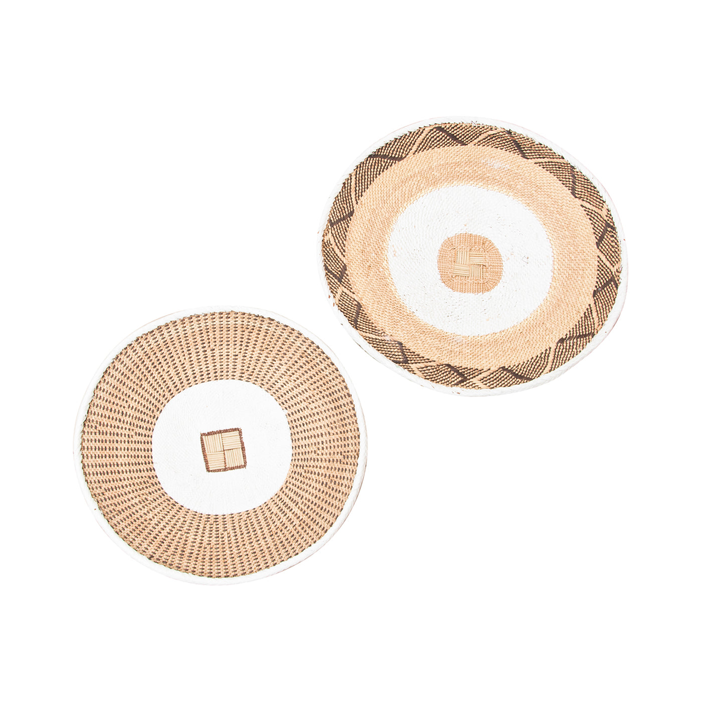 Tonga Painted Pattern Baskets | White Pattern