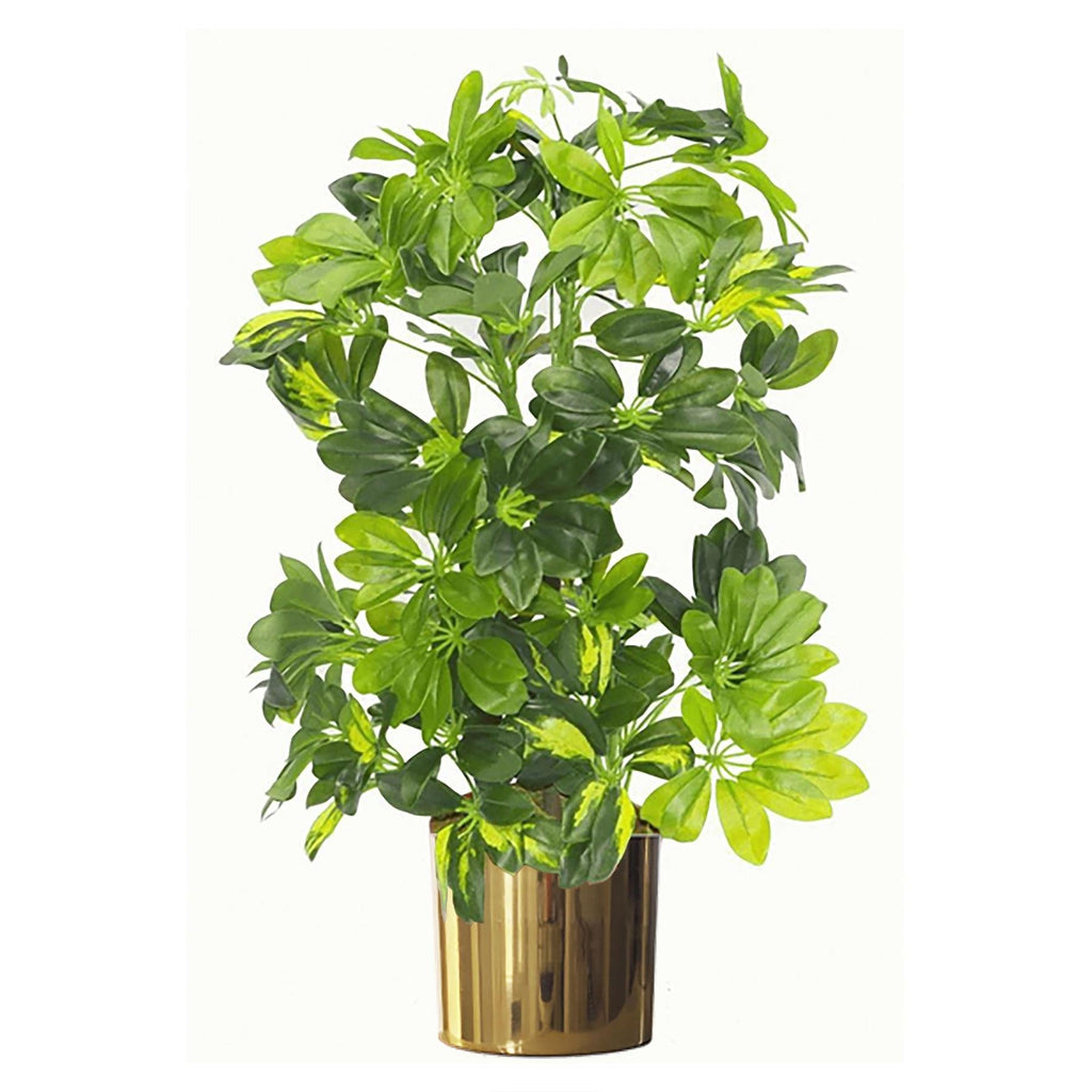 18cm Leaf Modern Metal Planter - Gold