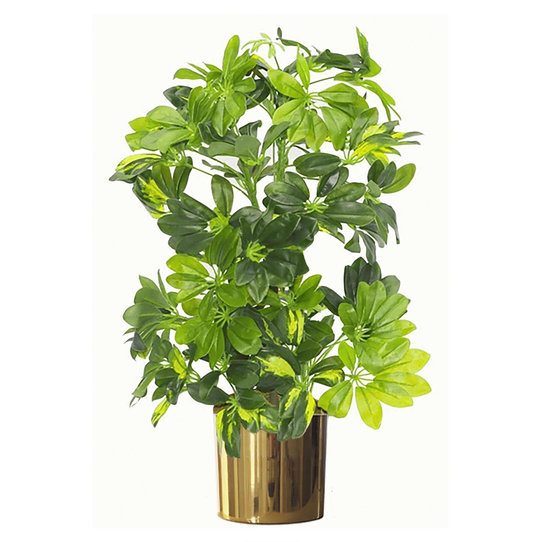 18cm Leaf Modern Metal Planter - Gold