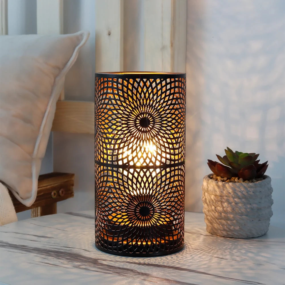 Set of 2-7.5"H Black Table Metal Lamps