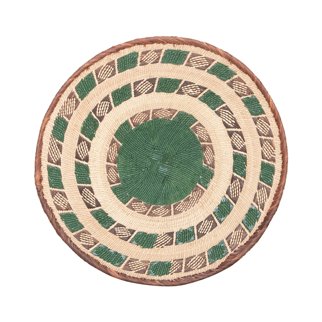 Tonga Painted Pattern Baskets | Green Pattern
