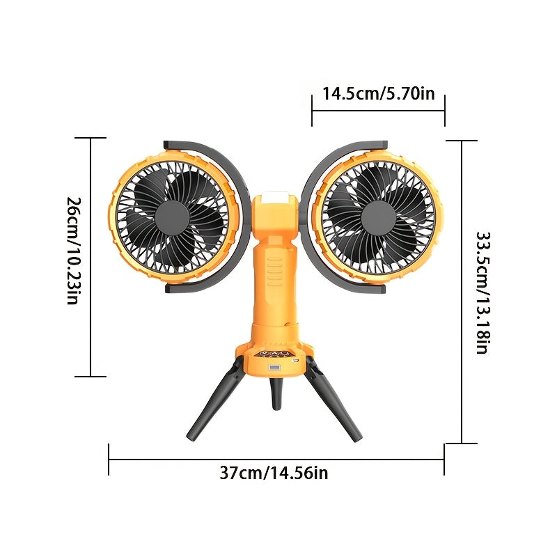 NNETM Dual Head Outdoor Camping Fan with Power Bank-2