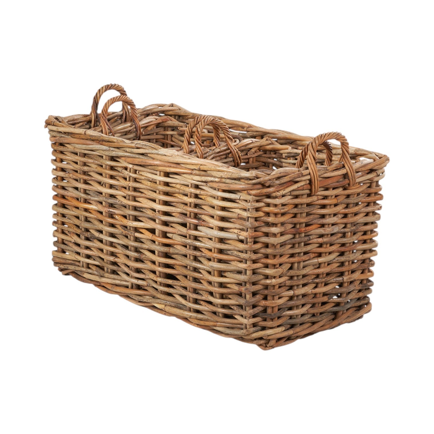 Set of 3 Chunky Natural Rattan Storage Baskets