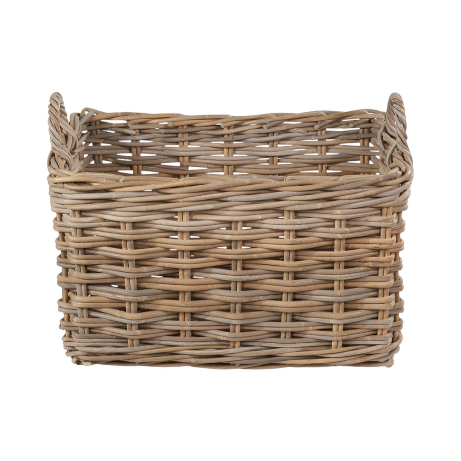 Set of 2 Rectangular Grey Kubu Storage Baskets