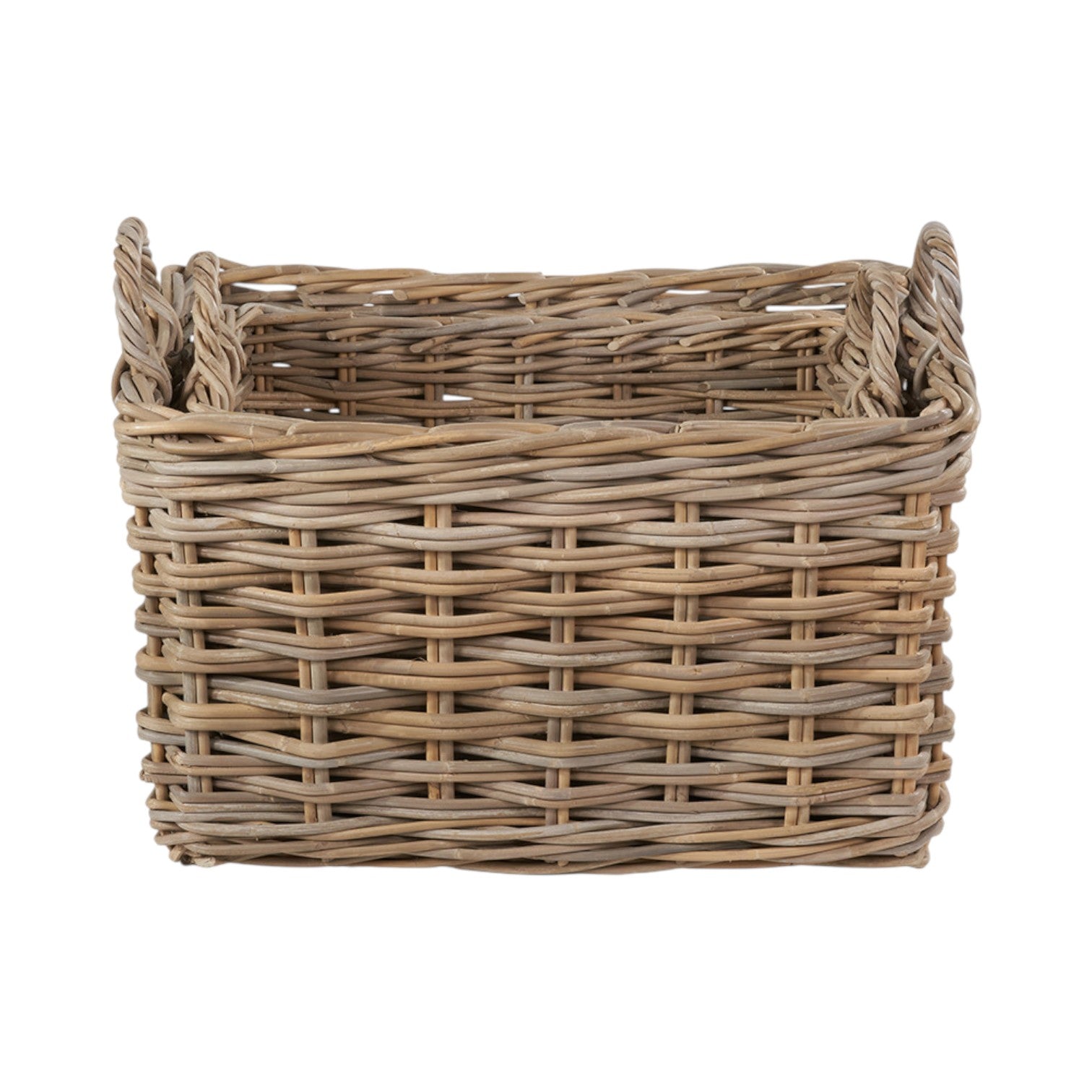 Set of 2 Rectangular Grey Kubu Storage Baskets