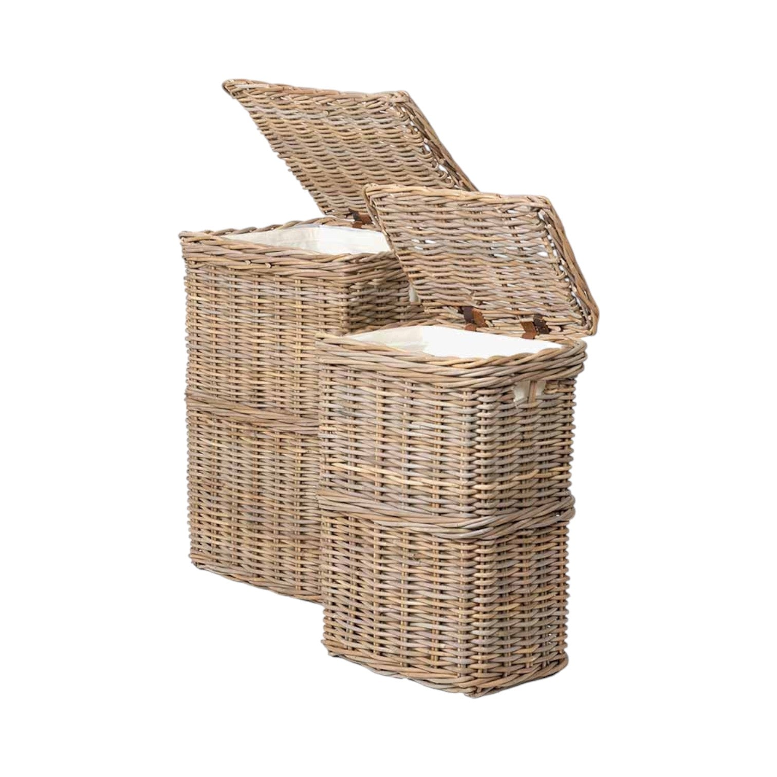 Set of 2 Grey Kubu Rectangular Linen Baskets