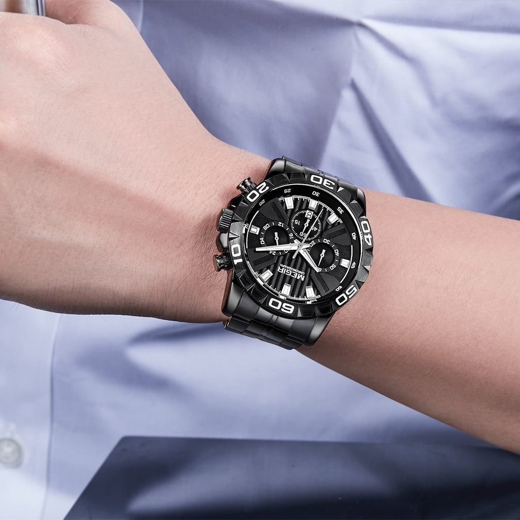 MEGIR Watches Business Mens Watches Top Brand Luxury Quartz Casual Wristwatch Date Clock Waterproof Wrist Watch Chronograph 2087