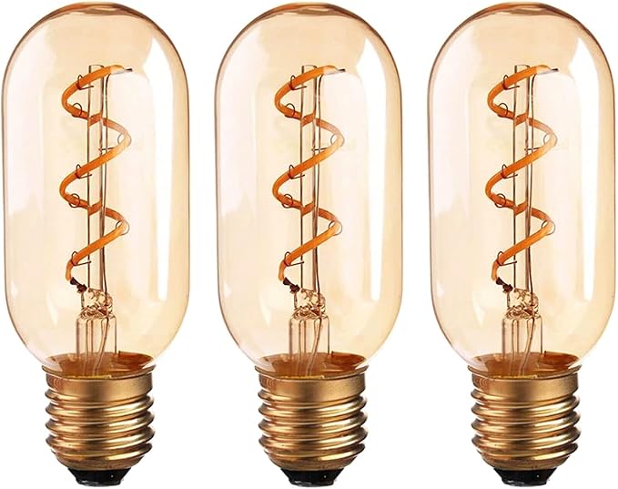 T45 Spiral Filament LED Bulb E27 Tubular Edison Style 3 Pack~1014