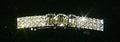 3 Row Rhinestone and Octagon Crystal Barrette - #6446