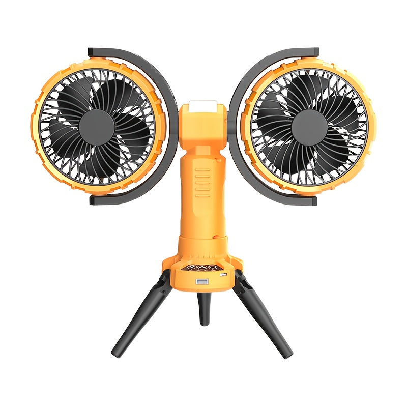 NNETM Dual Head Outdoor Camping Fan with Power Bank-0
