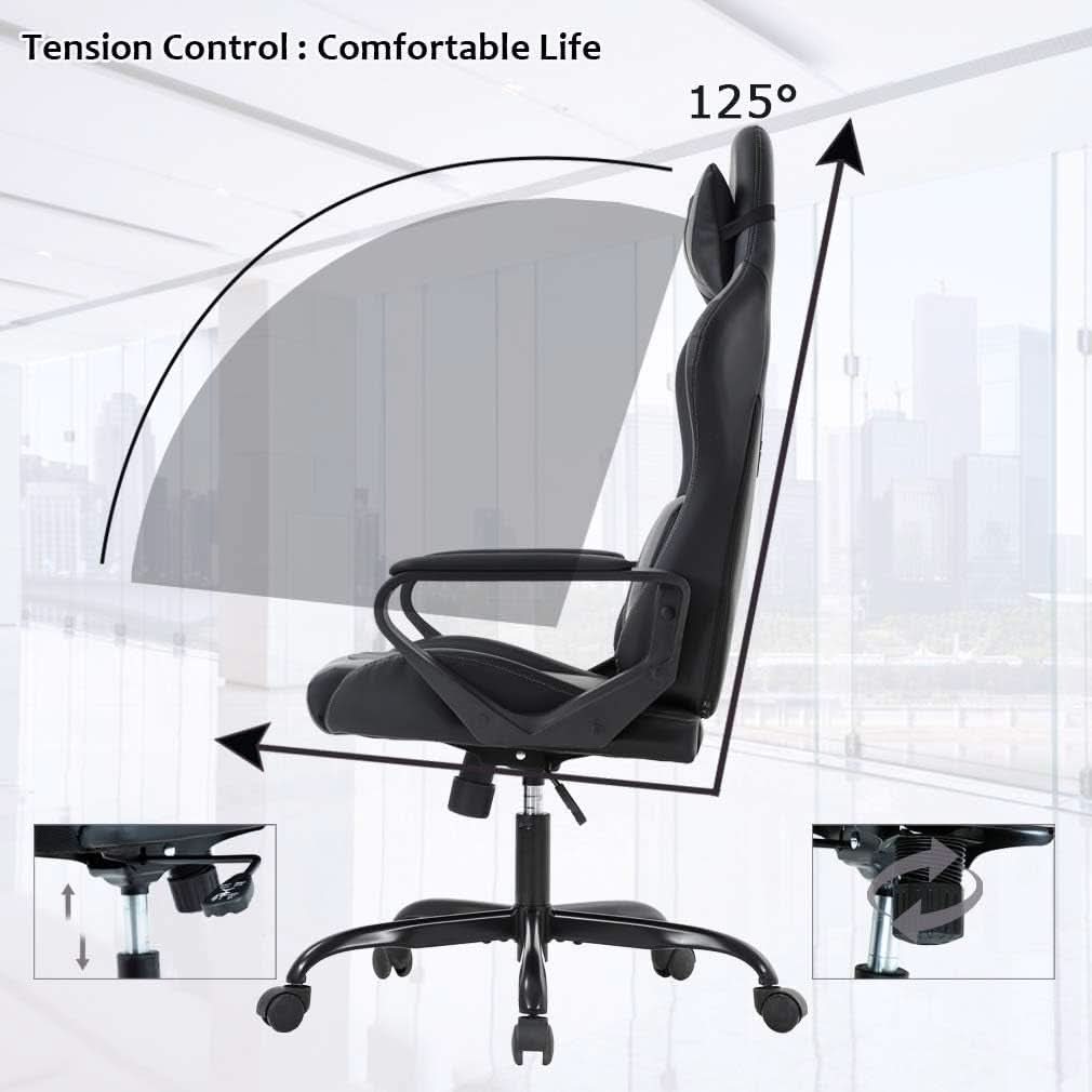 Gaming Chair With Ergonomic Adjustable Lumbar Support