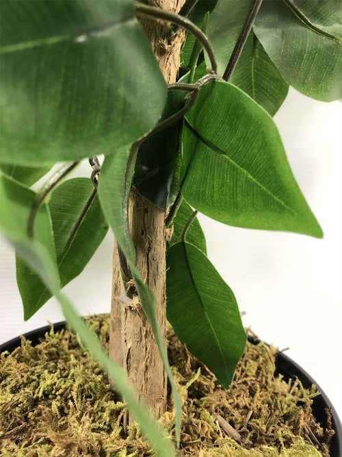 120cm Artificial Ficus Tree / Plant - Large Bushy Shape Copper Metal Planter - Premium Quality