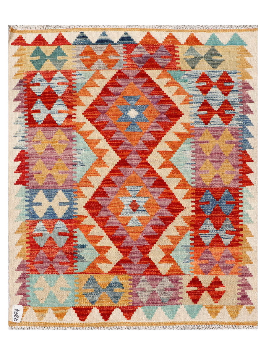 Maimana Kilim - 111 × 91 cm (3'8" x 3'0")