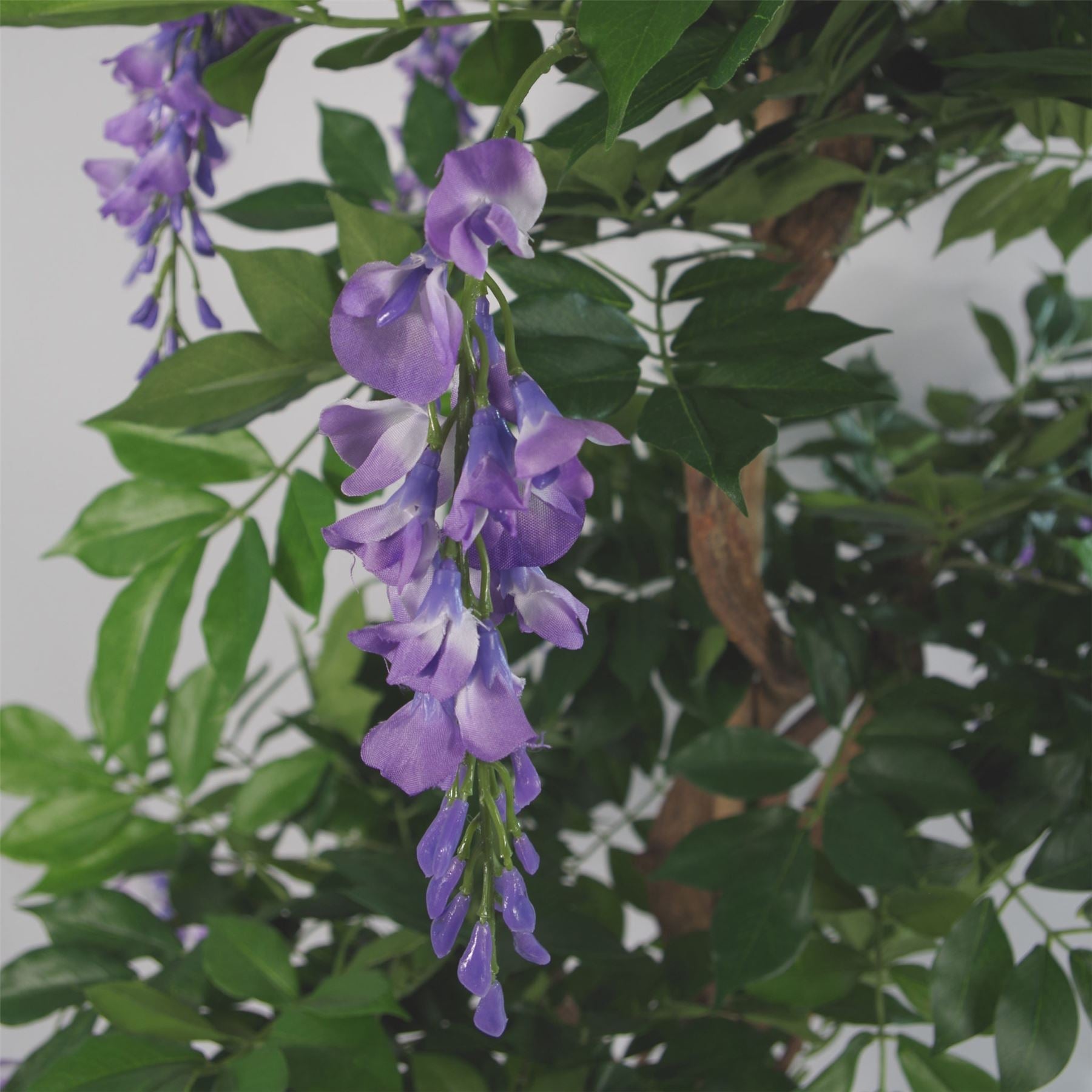 Artificial 110cm Purple Wisteria Tree with Copper Metal Planter