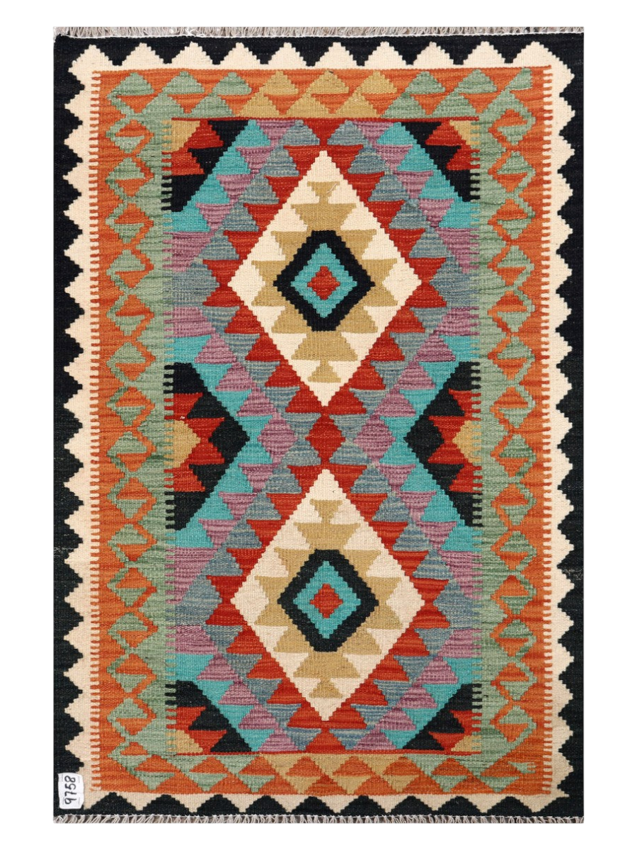 Maimana Kilim - 129 × 86 cm (4'3" x 2'10")