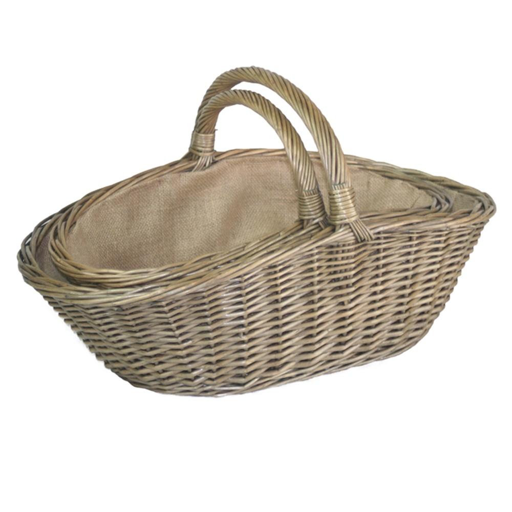 Antique Wash Harvesting Wicker Basket