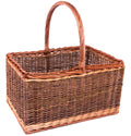 Bakers Wicker Shopping Basket Green Finish