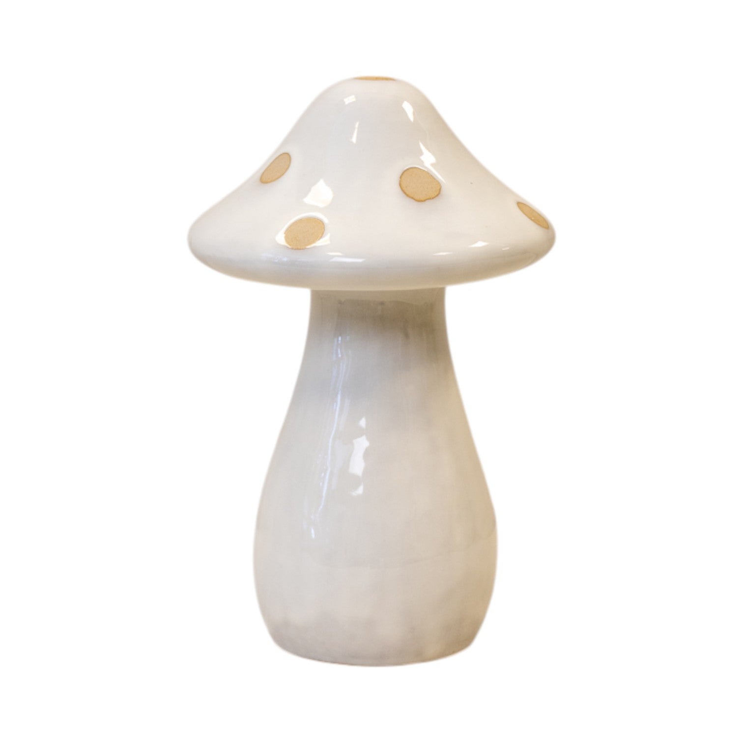 Large Cream and Sand Polka Dot Mushroom