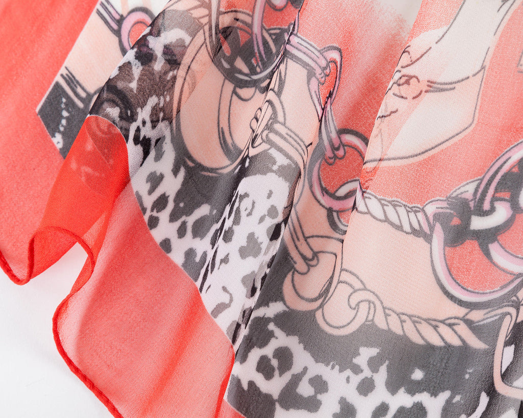 Red - Leopard Chiffon