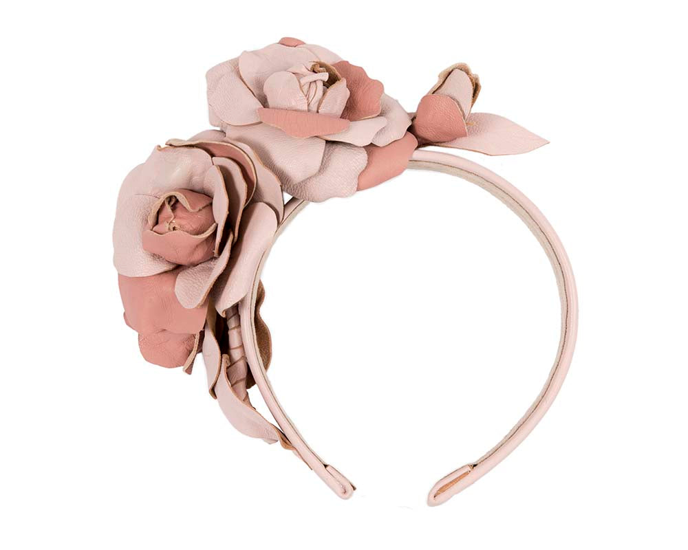 Hand-made leather flower headband