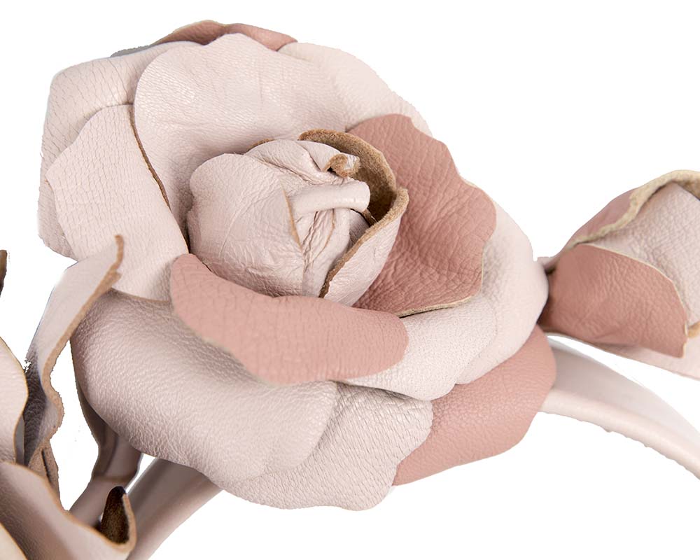 Hand-made leather flower headband