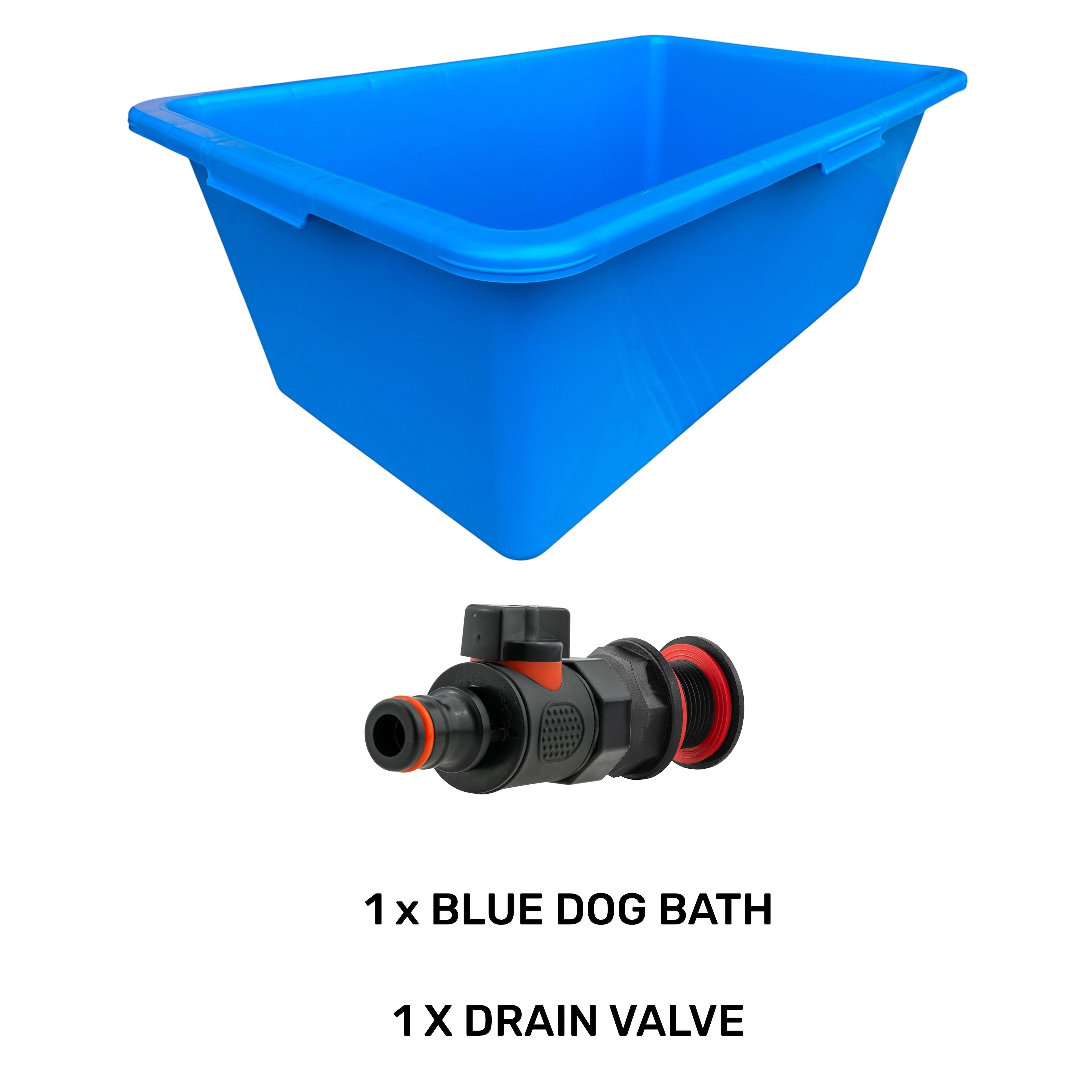 Blue Dog Bath with Drain Valve (Black) BSP Thread Fitting DIY Workshop Accessory