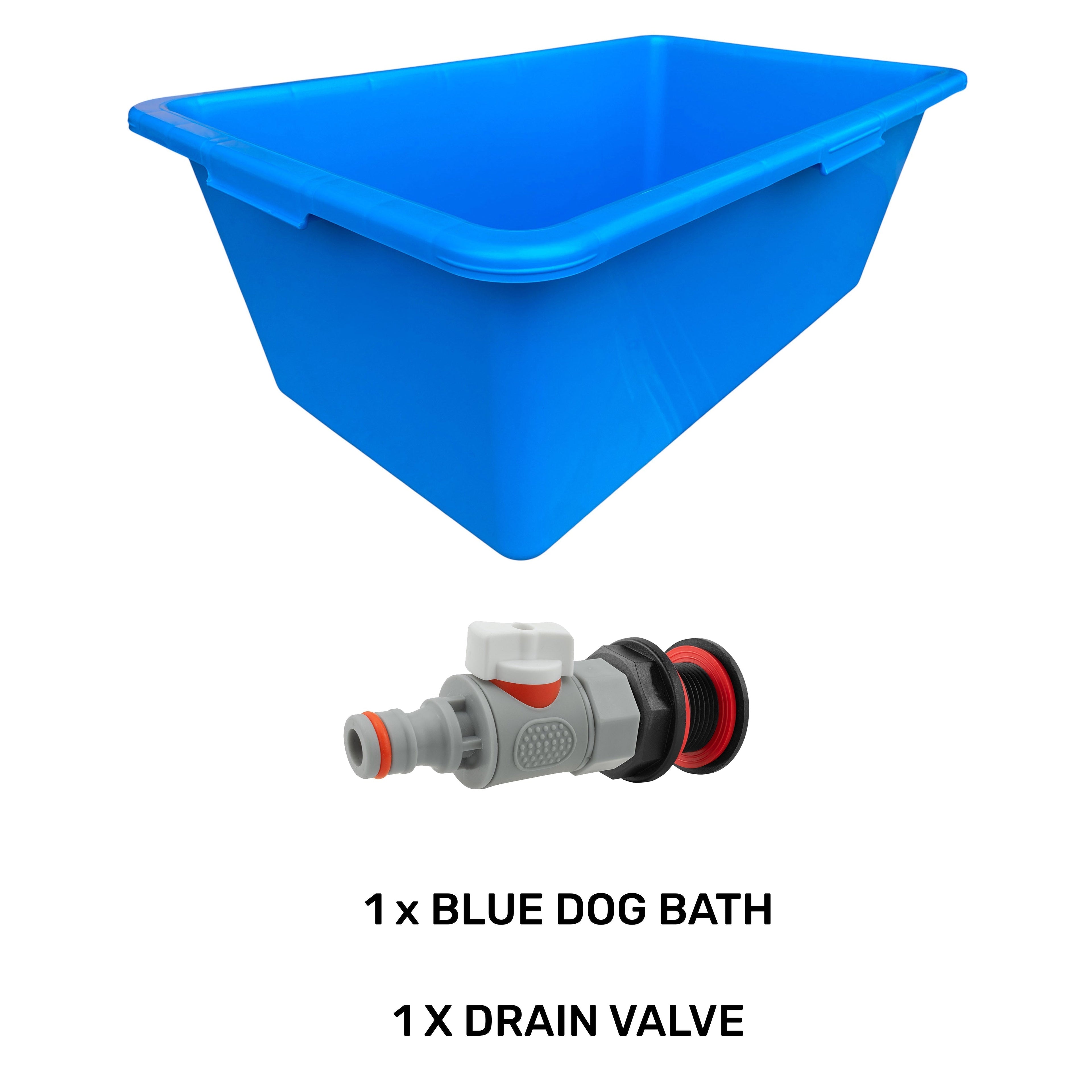 Blue Dog Bath with Drain Valve (WL) DIY Workshop Accessory Pet and Pond Supply
