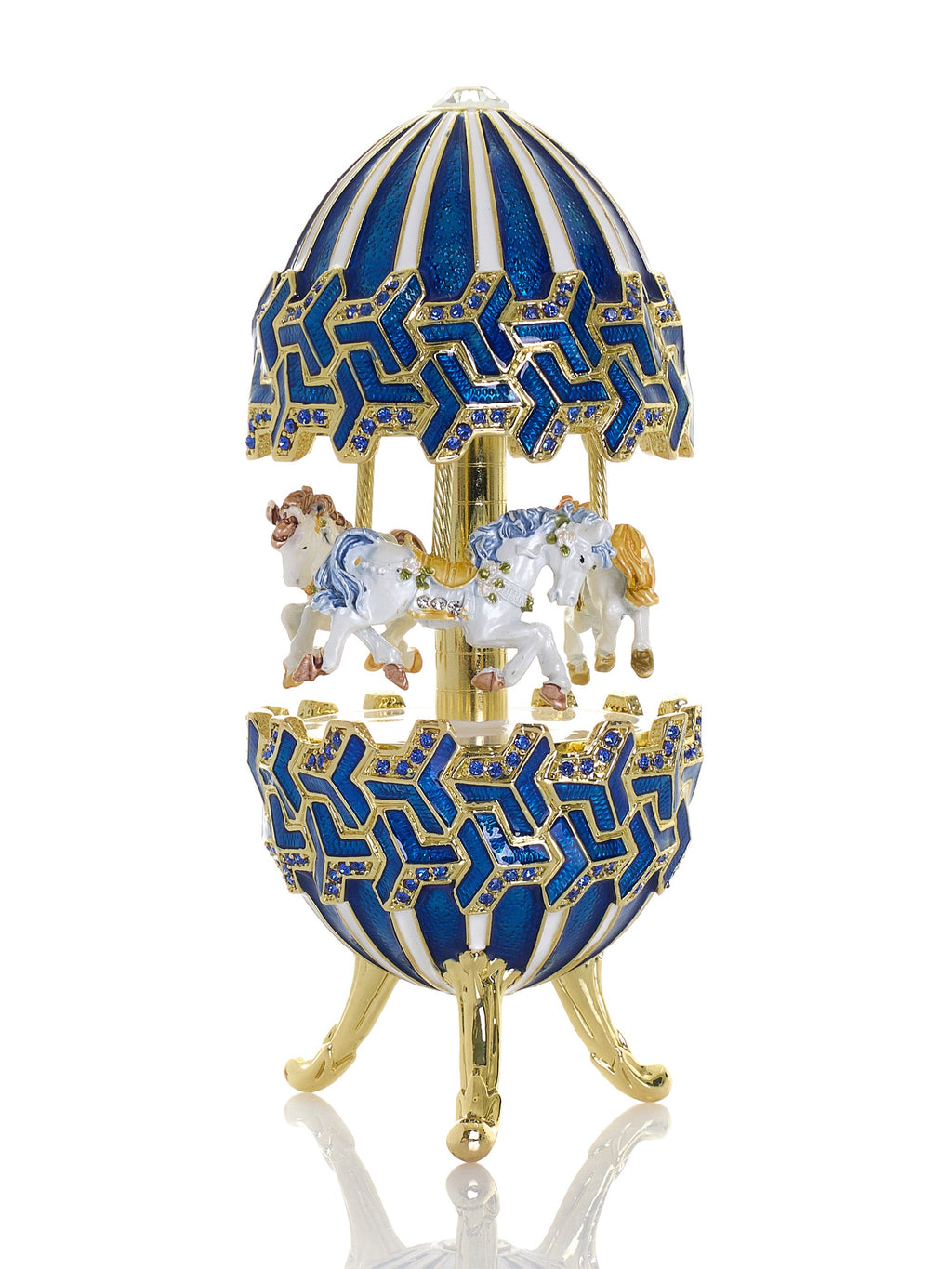 Blue Wind up Horse Carousel