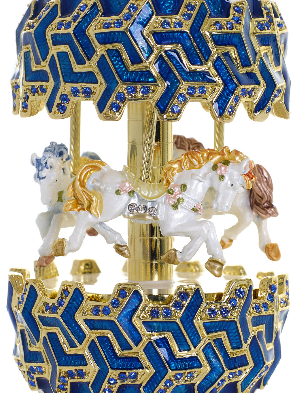 Blue Wind up Horse Carousel