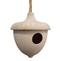 Earthy Oatmeal Chaff/Natural Bamboo Hanging Acorn Birdhouse H18.7cm