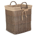 Wicker Rectangular Wicker Log Basket with Lining