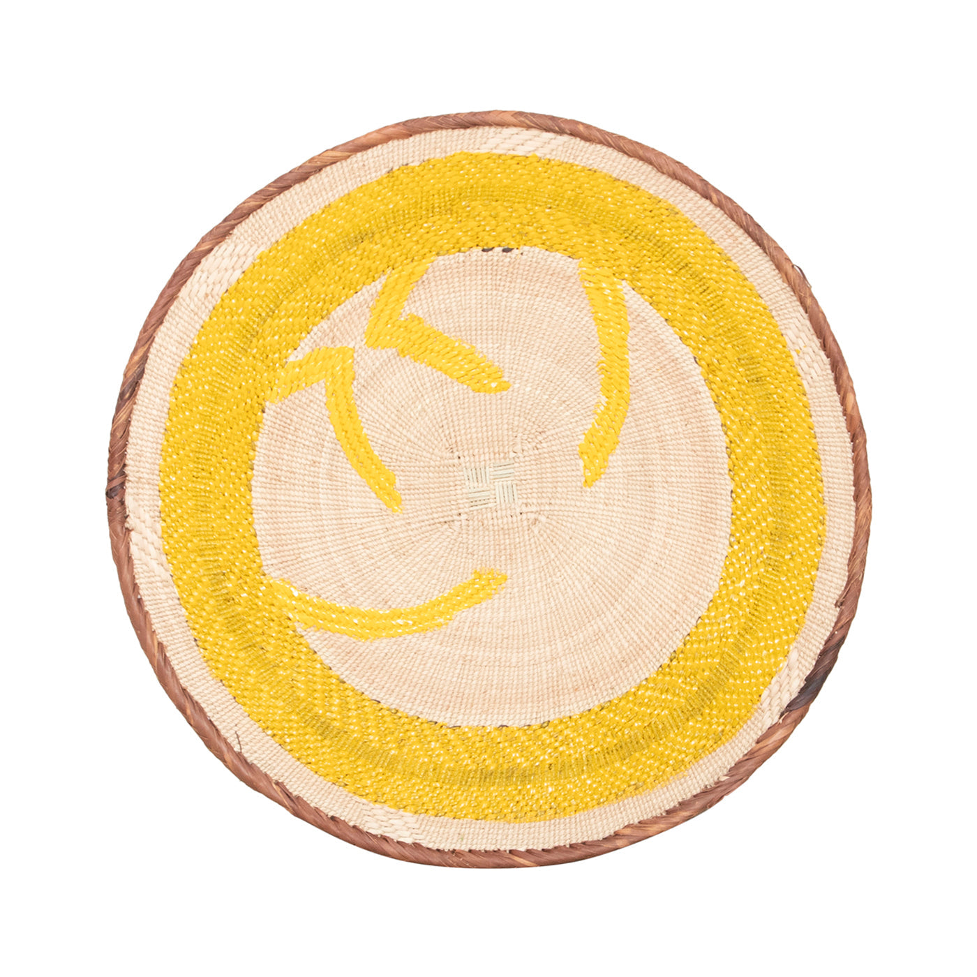 Tonga Painted Pattern Baskets | Yellow Natural