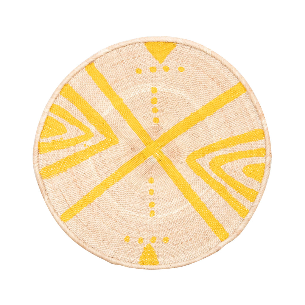 Tonga Painted Pattern Baskets | Yellow Natural