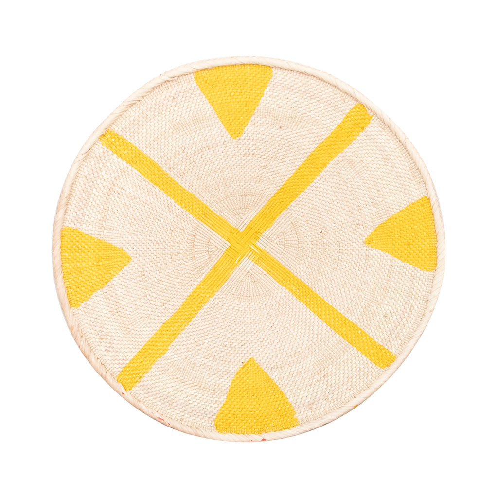 Tonga Painted Pattern Baskets | Yellow Natural