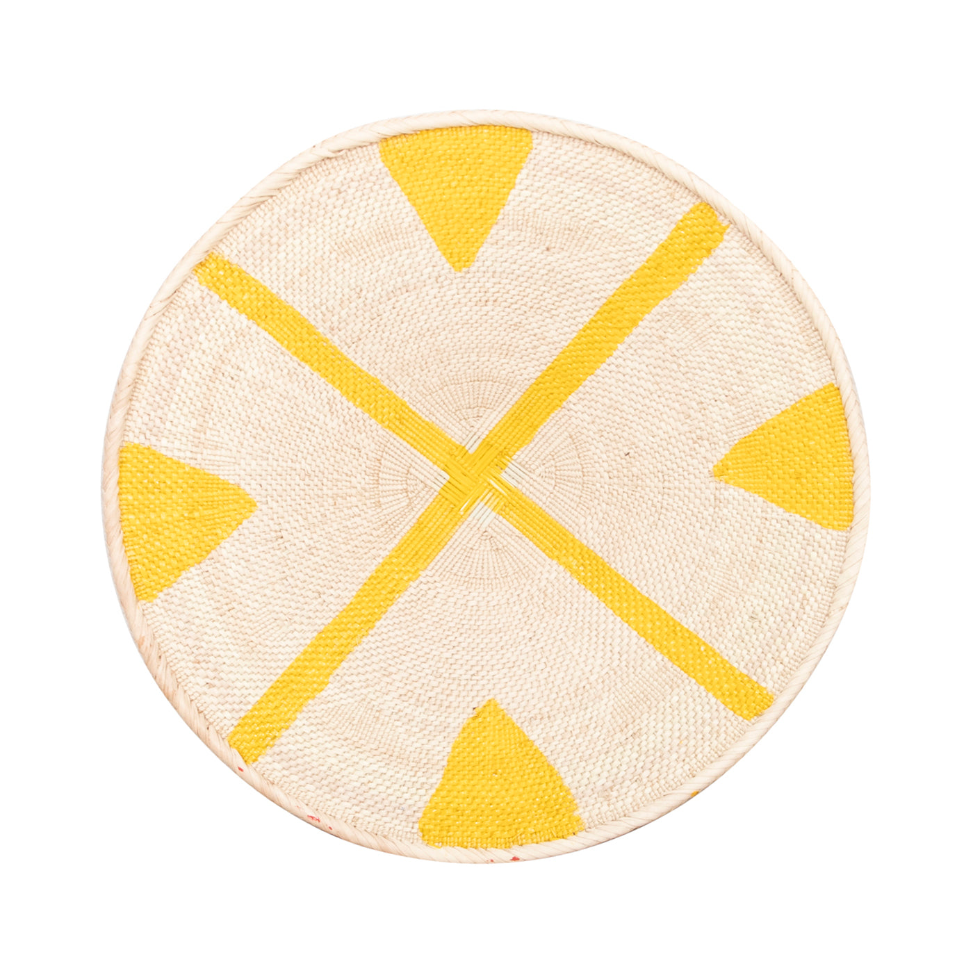 Tonga Painted Pattern Baskets | Yellow Natural