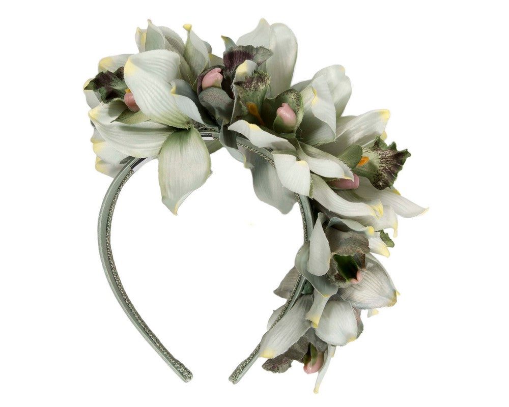 Hand made exclusive green fascinator headband