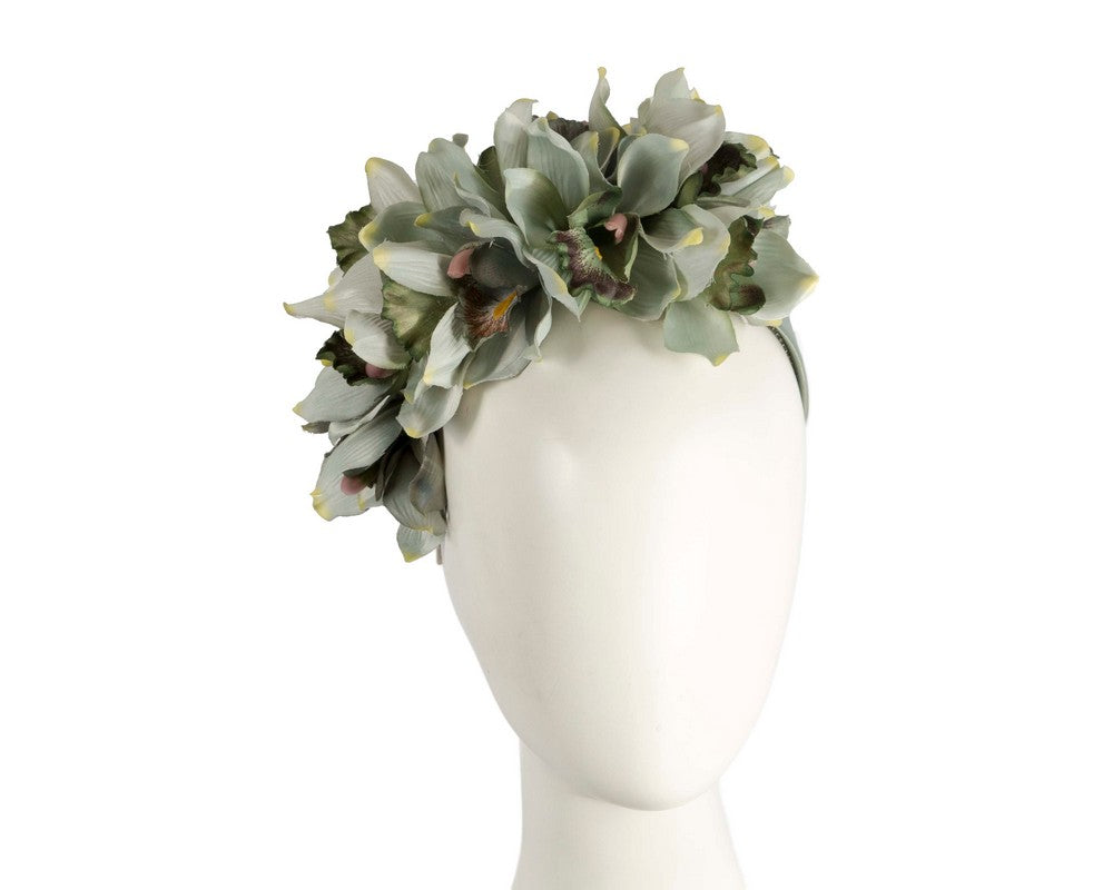 Hand made exclusive green fascinator headband
