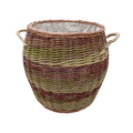 Rope Handle Wicker Barrel Wicker Log Basket