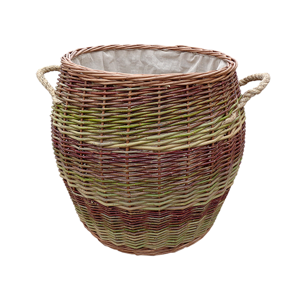 Rope Handle Wicker Barrel Wicker Log Basket