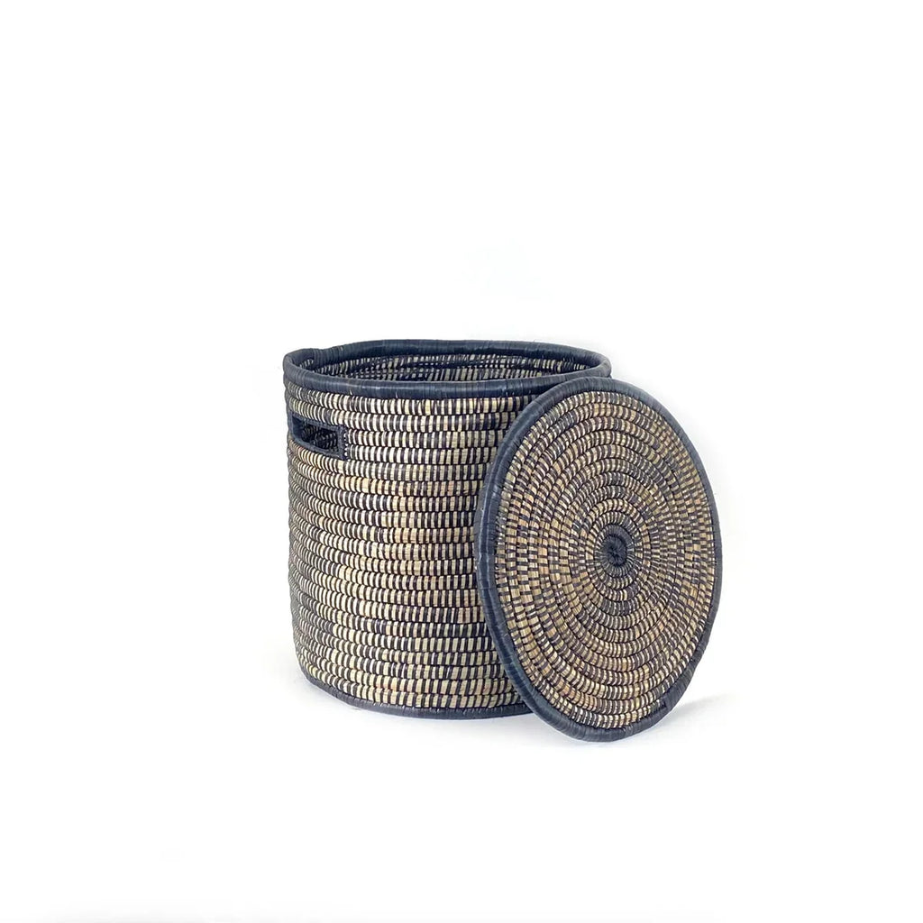 Lidded Floor Baskets | Black | Malawi