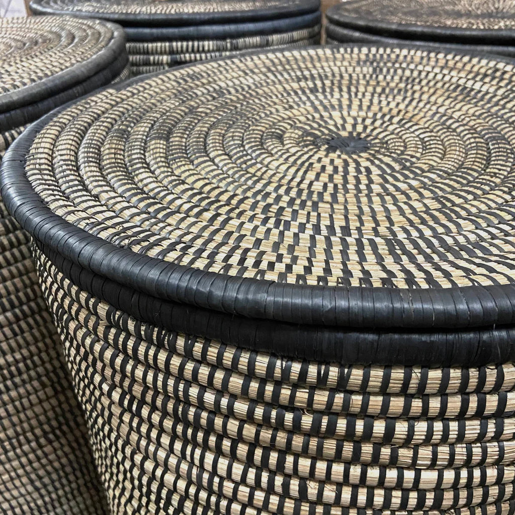 Lidded Floor Baskets | Black | Malawi