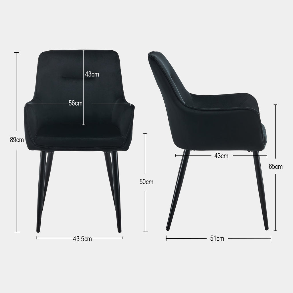 Maxine Velvet Dining Chairs [Set of 2]
