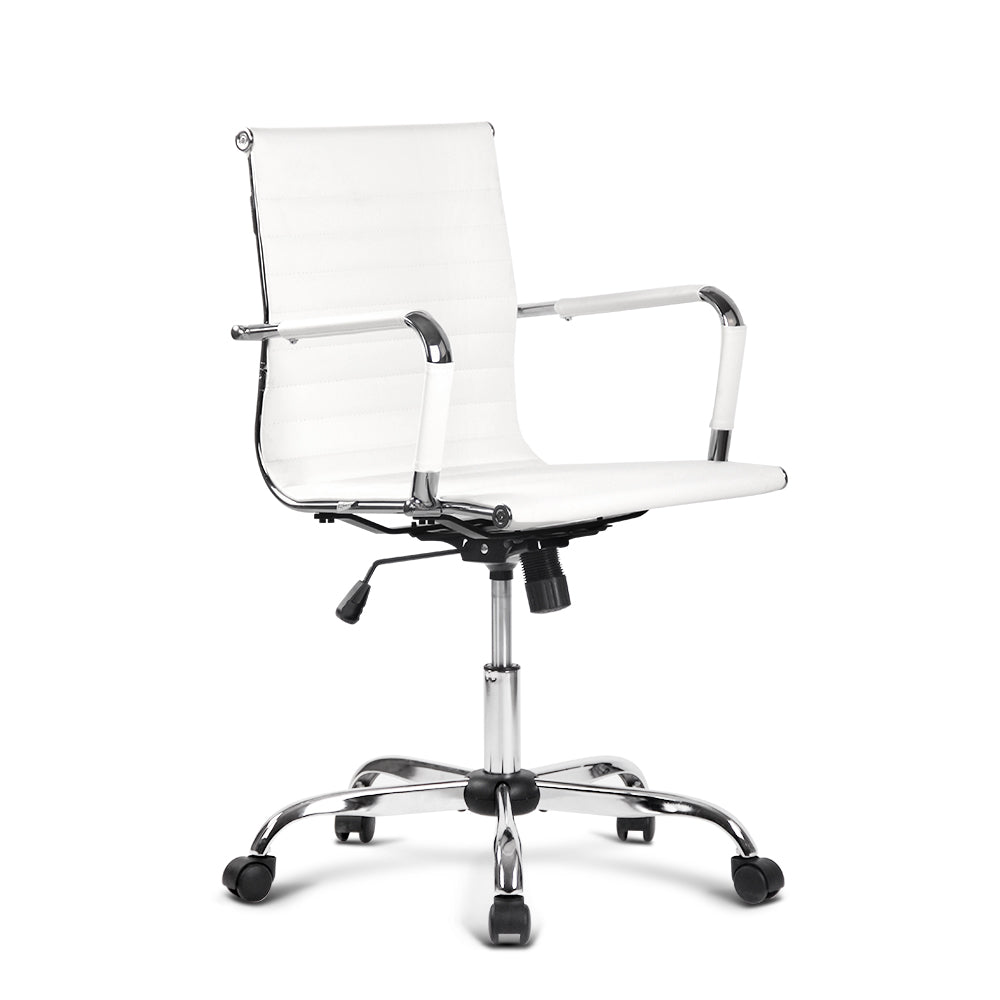NNEDSZ  Gaming Office Chair Computer Desk Chairs Home Work Study White Mid Back