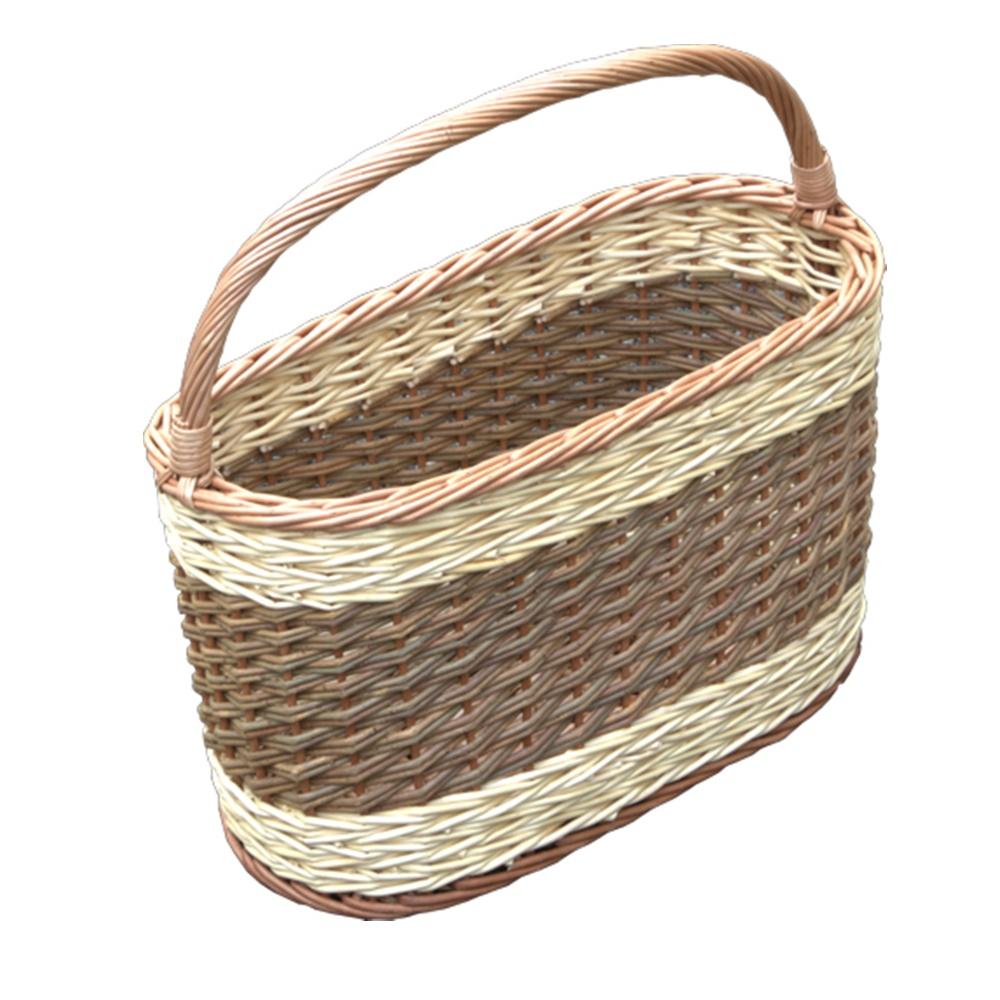 Oblong Wicker Shopping Basket