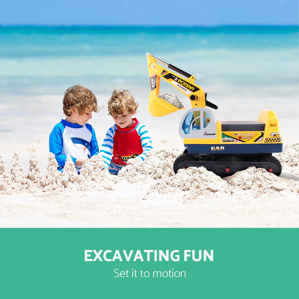 NNEDSZ Kids Ride On Excavator - Yellow