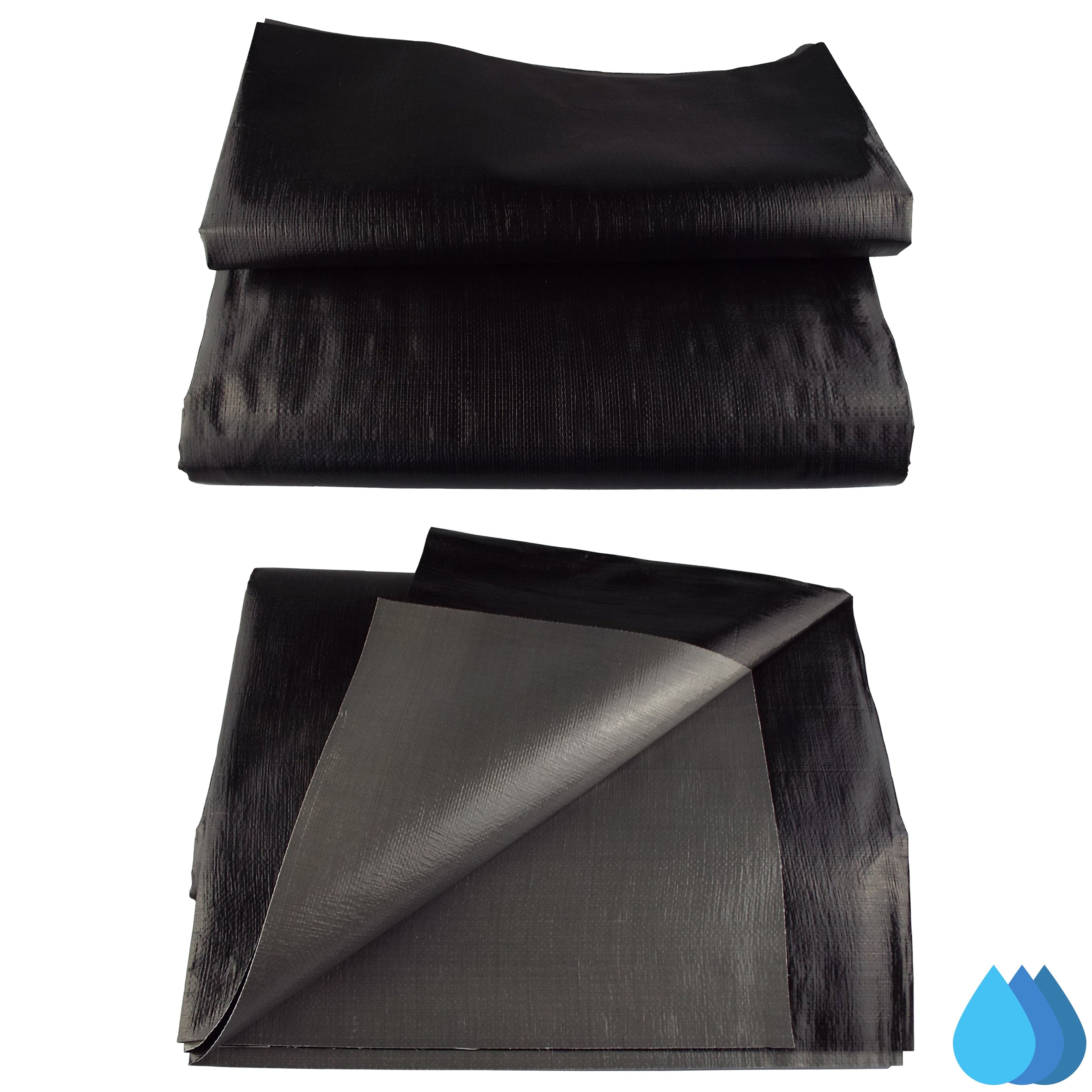 1.5m x 10m Black Pond Liner, L-Grade 200 GSM