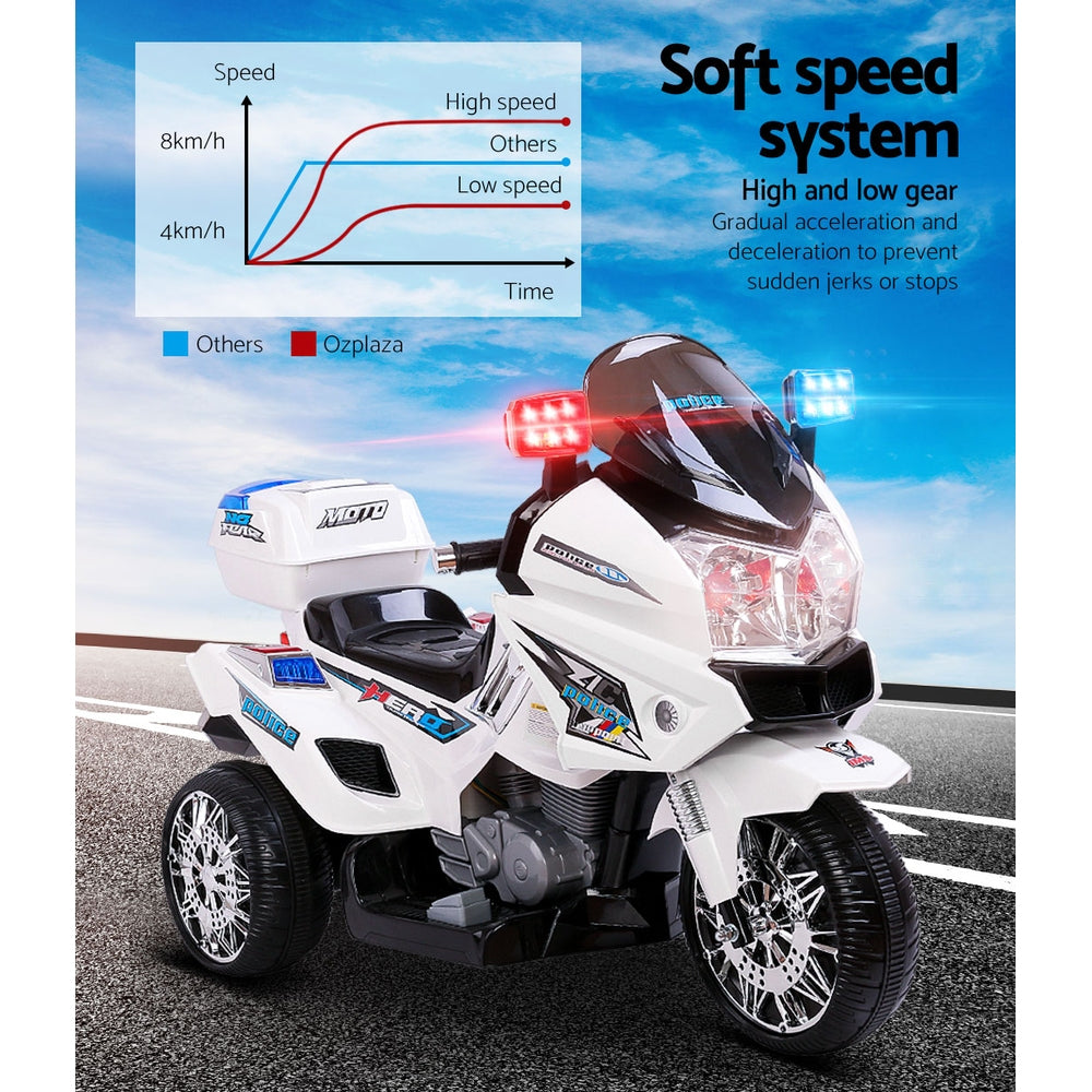 NNEDSZ Kids Ride On Motorbike Motorcycle Car White