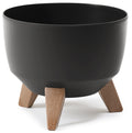Roma Bowl Pot with Legs, Insert and Hole with Plug 330mm Black